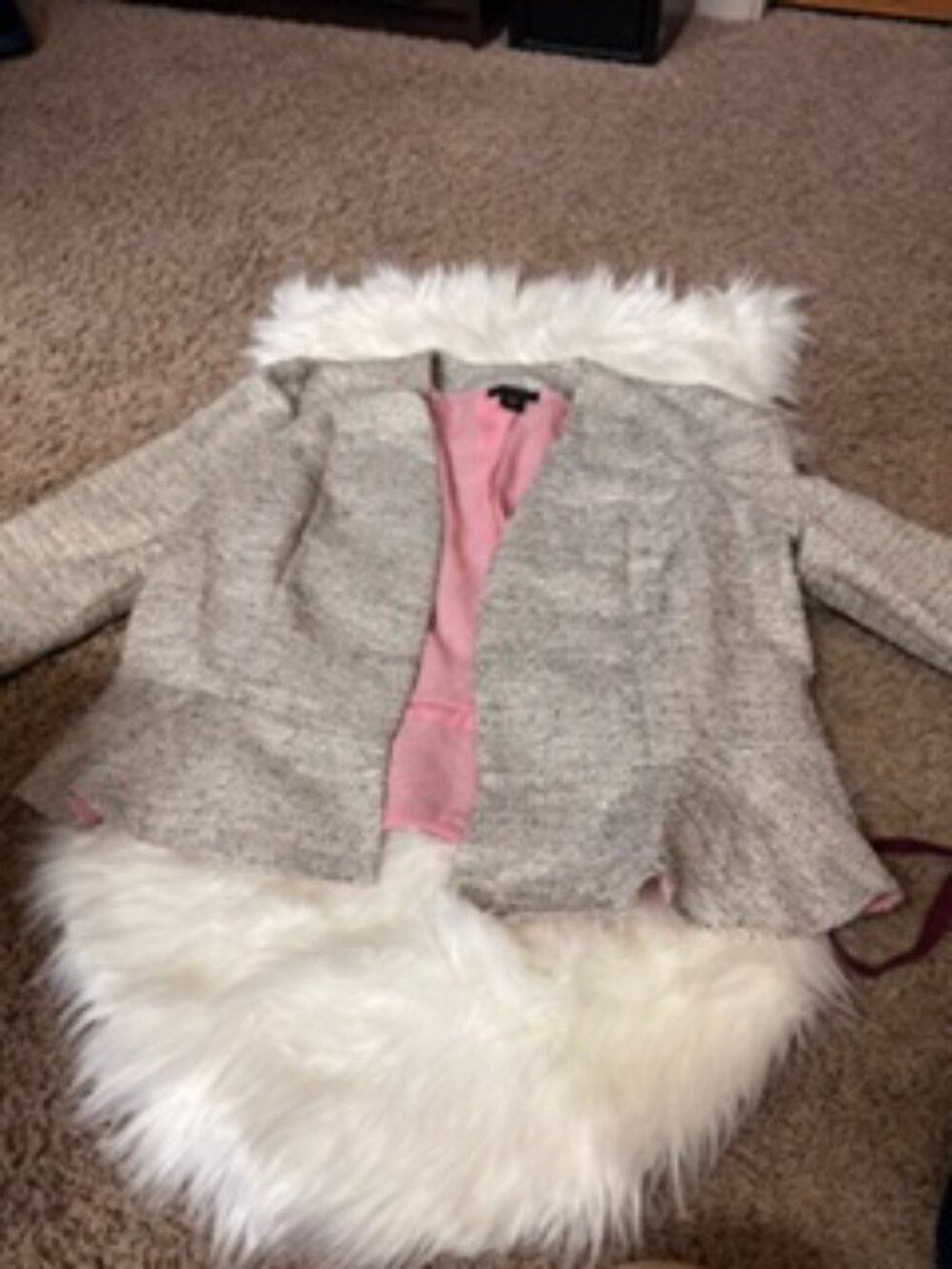 Metaphor Tweed Peplum Blazer with Pink Lining